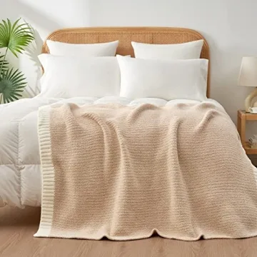 Snuggle Sac Heather Beige Throw Blanket for Cozy Comfort