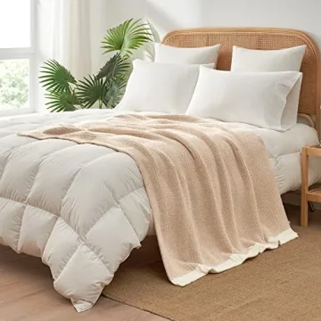 Snuggle Sac Heather Beige Throw Blanket for Cozy Comfort