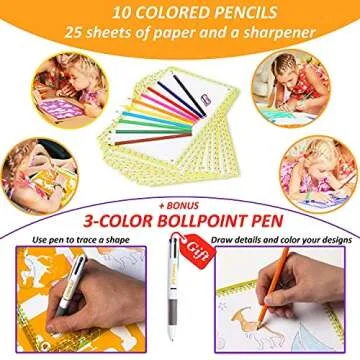 54 Pcs Drawing Stencils Set for Kids - Creative Art Supplies