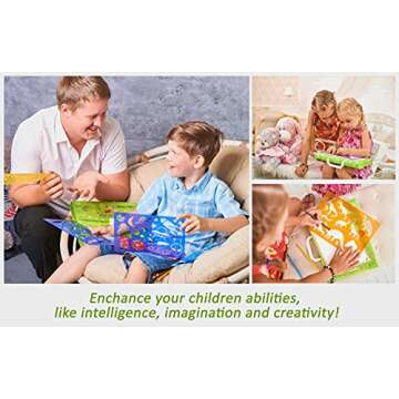 54 Pcs Drawing Stencils Set for Kids, Arts and Crafts Set for Girls & Boys, Christmas & Birthday Gifts for Kids 4 5 6 7 8 9+ Year Old Creative Travel Activity & Supplies for Children