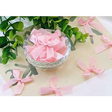 Shapenty Mini Satin Ribbon Bows Flowers Boutique for Sewing Scrapbook Card Making Wedding Christmas ...