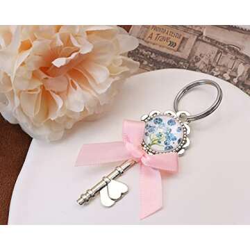 Shapenty Mini Satin Ribbon Bows Flowers Boutique for Sewing Scrapbook Card Making Wedding Christmas Gift Girls Dress Hair Accessories Decoration Crafting, 4x4cm,50PCS (Pink)