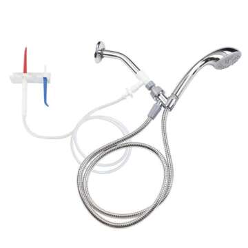 SHOWER FLOSS Water Dental Flosser - Convenient for Teeth, Attaches to Your Shower Head - Easy Installation, Adjustable Temperature & Pressure - Dentist Recommended