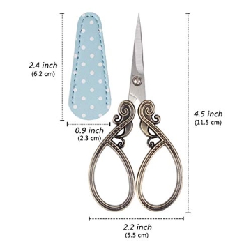 Hisuper 4.5" Craft Scissors with Leather Sheath for Sewing