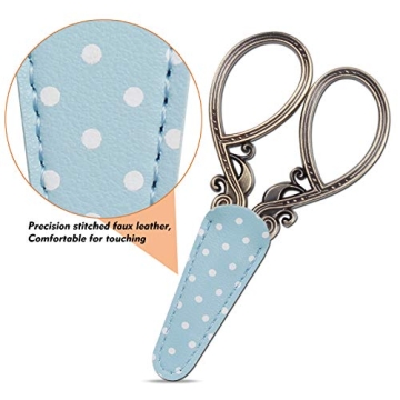 Hisuper 4.5" Craft Scissors with Leather Sheath for Sewing