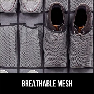 Gorilla Grip Over the Door Shoe Organizer with 24 Mesh Pockets