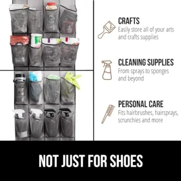 Gorilla Grip Over the Door Shoe Organizer with 24 Mesh Pockets
