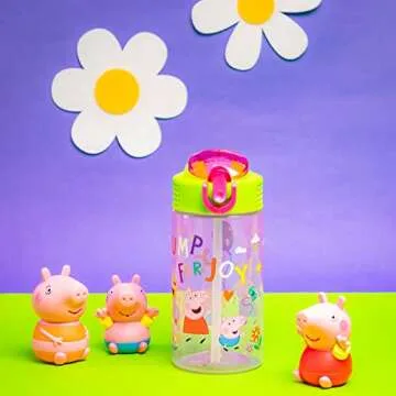 Zak Designs Peppa Pig Kids Water Bottle for School