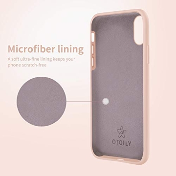OTOFLY Compatible with iPhone Xs Case/iPhone X Case,Ultra Slim Fit iPhone Case Liquid Silicone Gel Cover with Full Body Protection Anti-Scratch Shockproof Case, Pink
