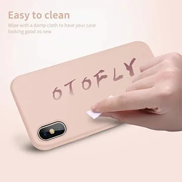 OTOFLY Compatible with iPhone Xs Case/iPhone X Case,Ultra Slim Fit iPhone Case Liquid Silicone Gel Cover with Full Body Protection Anti-Scratch Shockproof Case, Pink