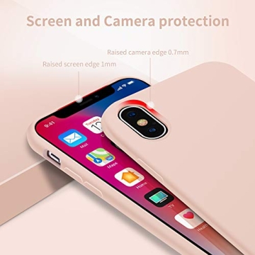 OTOFLY Compatible with iPhone Xs Case/iPhone X Case,Ultra Slim Fit iPhone Case Liquid Silicone Gel Cover with Full Body Protection Anti-Scratch Shockproof Case, Pink