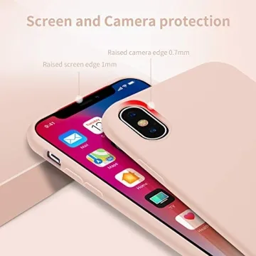 OTOFLY Compatible with iPhone Xs Case/iPhone X Case,Ultra Slim Fit iPhone Case Liquid Silicone Gel Cover with Full Body Protection Anti-Scratch Shockproof Case, Pink
