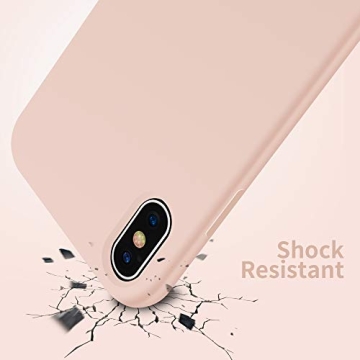 OTOFLY Compatible with iPhone Xs Case/iPhone X Case,Ultra Slim Fit iPhone Case Liquid Silicone Gel Cover with Full Body Protection Anti-Scratch Shockproof Case, Pink