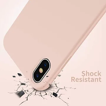 OTOFLY Compatible with iPhone Xs Case/iPhone X Case,Ultra Slim Fit iPhone Case Liquid Silicone Gel Cover with Full Body Protection Anti-Scratch Shockproof Case, Pink