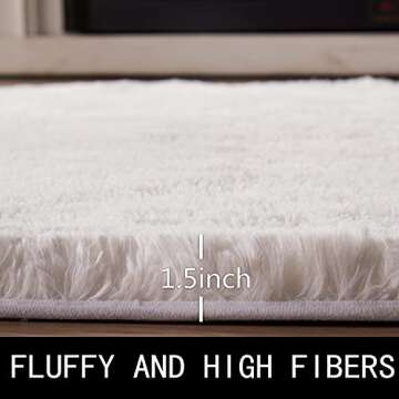 EasyJoy Super Soft Rugs for Living Room, Area Rugs for Bedroom 6x9 Feet White Fluffy Room Rug, Large...