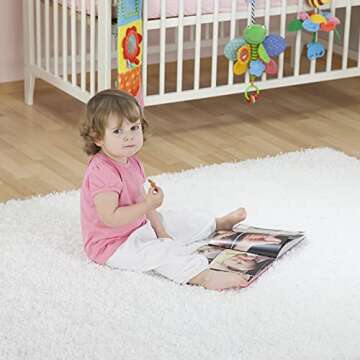 EasyJoy Super Soft Rugs for Living Room, Area Rugs for Bedroom 6x9 Feet White Fluffy Room Rug, Large Shag Throw Rug for Nursery Kids Room, Cute Mordern Fuzzy Rug for Playroom