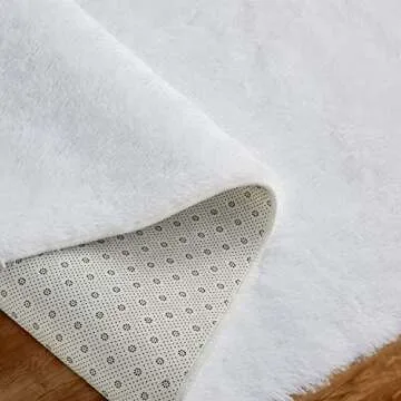 EasyJoy Super Soft Rugs for Living Room, Area Rugs for Bedroom 6x9 Feet White Fluffy Room Rug, Large Shag Throw Rug for Nursery Kids Room, Cute Mordern Fuzzy Rug for Playroom
