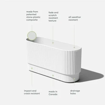 Veradek Demi Long Planter Durable Modern Outdoor Décor