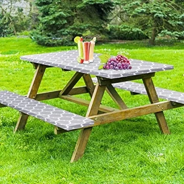 Stylish Durable 2024 Vinyl Picnic Table Cover Set