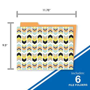 Carson Dellosa 6-Pack of Aim High File Folders, Paper Organizers With Pockets for Filing Cabinet, De...