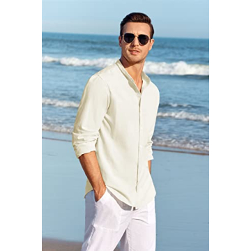 Makkrom Summer Linen Button Down Shirt for Men