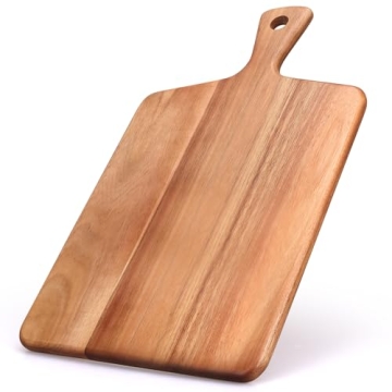 Gtencemen Acacia Wood Cutting Board with Handle Best Cheese for Charcuterie Board Kitchen Wooden Cho...
