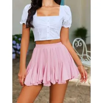 Avidlove Pleated Mini Skater Skirt for Women