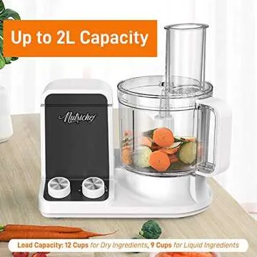 NutriChef Food Processor - 2L Capacity & Ultra Quiet