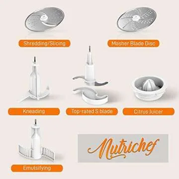 NutriChef Food Processor - 2L Capacity & Ultra Quiet