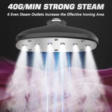 Anthter Steamer for Clothes, 1500W Powerful Standing Garment Steamer with Roll Wheels, 2.4L Water Tank for 90 Mins Continuous Steaming, 35s Fast Heat-up (Silver)