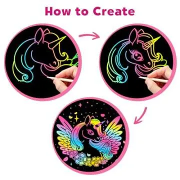 Rainbow Scratch Art Kit for Kids Ages 3-5 - Fun and Creative!