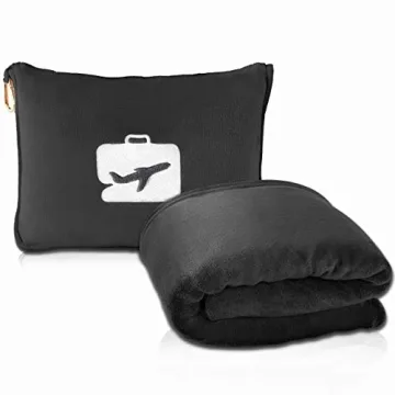 EverSnug Travel Blanket & Pillow - Ultra Soft 2-in-1 for Flights & Road Trips