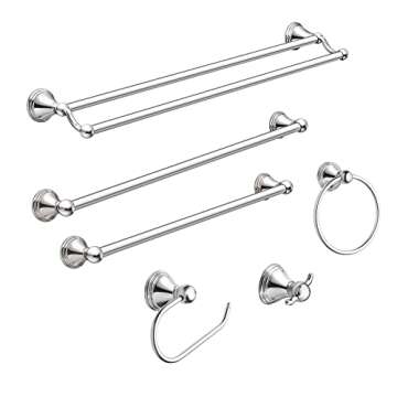Moen Preston Collection Polished Chrome Bathroom Hand-Towel Ring, Wall Mounted Towel Holder, DN8486C...