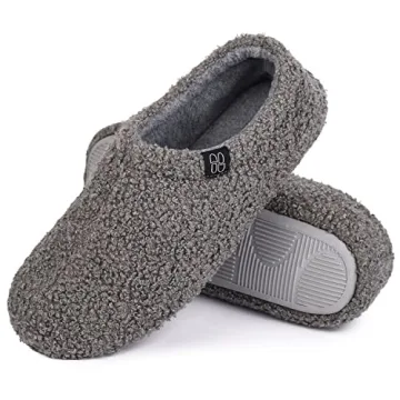 HomeTop Women's Fuzzy Curly Fur Memory Foam Loafer Slippers - Cozy Indoor Comfort