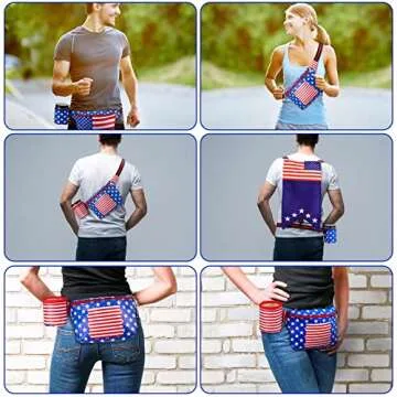 Sweetude American Flag Fanny Pack for 4th of July Fun
