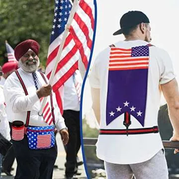 Sweetude American Flag Fanny Pack for 4th of July Fun