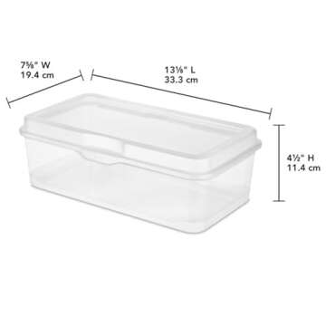 Sterilite 6-Pack FlipTop Stackable Rectangular Storage Bin with Hinging Lid, Clear
