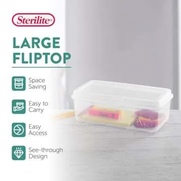 Sterilite 6-Pack Stackable Storage Bins with Hinged Lid