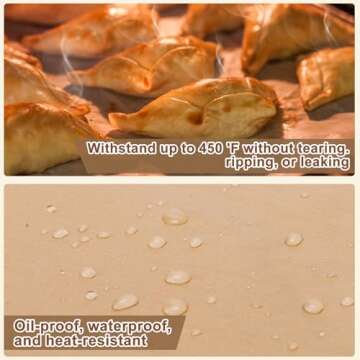 Hovico 130PCS Parchment Paper Baking Sheets, 9x13 Inch, Precut Non-Stick Parchment Sheets for Baking, Grilling, Air Fryer, Steaming, and More (Unbleached) - Perfect for BBQ, Picnic, Festival, Bread