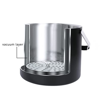 Cheersgene Matte Black Ice Bucket for Home Bars and Parties