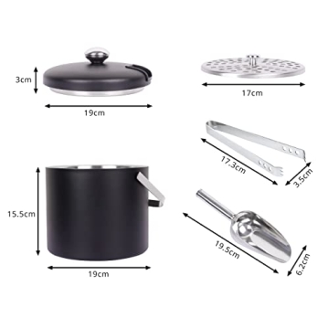 Cheersgene Matte Black Ice Bucket for Home Bars and Parties