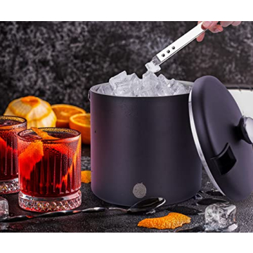 Cheersgene Matte Black Ice Bucket for Home Bars and Parties