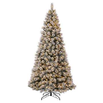 Glitzhome 9ft Snow Flocked Pine Christmas Tree