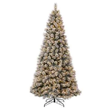 Glitzhome 9ft Snow Flocked Pine Christmas Tree