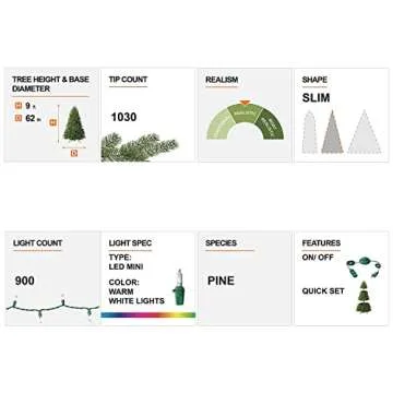 Glitzhome 9ft Snow Flocked Pine Christmas Tree