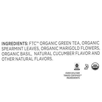 Tea Forte Organic Herbal Tea Citrus Mint 35-50 Cups