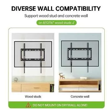 USX MOUNT Fixed TV Wall Mount with Low Profile for Most 26-60 Inch LED, LCD and Flat Screen TVs, TV Mount Bracket with VESA Up to 400x400mm and Weight Capacity 99lbs,and Space Saving TV Bracket