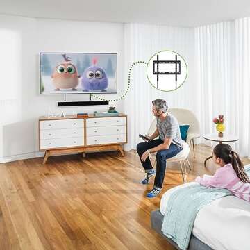 USX MOUNT Fixed TV Wall Mount with Low Profile for Most 26-60 Inch LED, LCD and Flat Screen TVs, TV Mount Bracket with VESA Up to 400x400mm and Weight Capacity 99lbs,and Space Saving TV Bracket