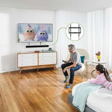 USX MOUNT Fixed TV Wall Mount with Low Profile for Most 26-60 Inch LED, LCD and Flat Screen TVs, TV Mount Bracket with VESA Up to 400x400mm and Weight Capacity 99lbs,and Space Saving TV Bracket