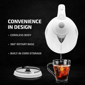 OVENTE Electric Kettle Fast Boiling Cordless 1.7L
